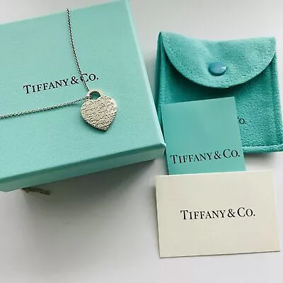 Tiffany & Co. Heart Notes Necklace Pendant Silver 925 Authentic • $232.66