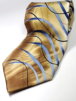 JERRY GARCIA - GRATEFUL DEAD 100% Silk Tie Men's Gold Brown Blue Necktie NEW • $14.99