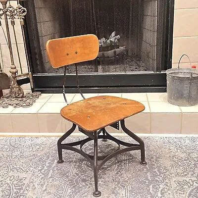 Rare 1940’s Vintage UHL STEEL Toledo Metal DRAFTING Stool | Adjustable • $175