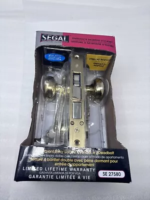 Segal SE 27580 Entrance Mortise Lockset 2-1/2 Inch Backset Polished Brass • $47.16