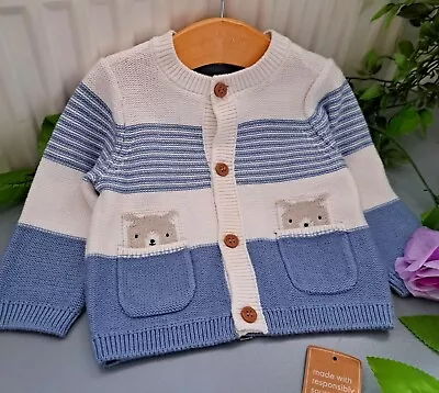 Baby Boy 0-3 Months BNWT Mothercare Supersoft Knit Cardigan • $3.16