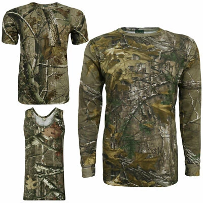 £5.50 • Buy Men's Jungle Camouflage T-shirt Realtree Camo Print Long Short Sleeveless Top 