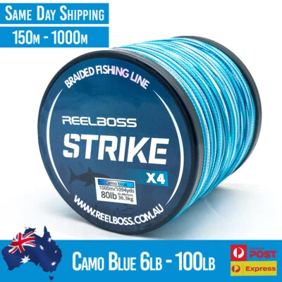 $10.95 • Buy Camo Blue Braid Fishing Line 10lb 20lb 30lb 40lb 50lb 100lb 300m 500m 1000m