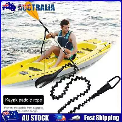 AU Elastic Kayak Paddle Leash Adjustable Paddle Strap (Black) • $9.15