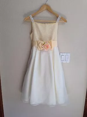 $17.99 • Buy Sugar Plum Pale Yellow Dress Size 14