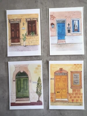 £18 • Buy Four Malta Postcards Watercolour Paintings Art Prints Travel Vintage Inspired 