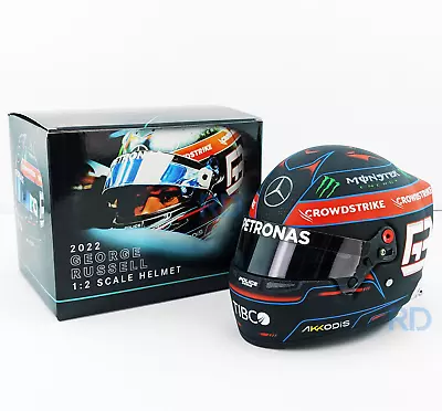 2022 George Russell Mini Helmet - 1:2 Scale Bell F1 Helmet - Model 4100151 • $199.95