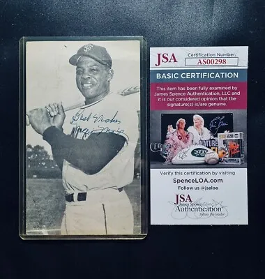 1966 JD MCCARTHY WILLIE MAYS JSA Cert Signed Post Card Vintage Signature HOF • $679.99