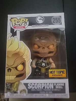 Funko Pop! Mortal Kombat - Scorpion (Flaming Skull) Hot Topic  #255 Box Not Mint • $20.99