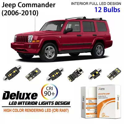 12pcs LED Interior Light Kit For Jeep Commander 2006-2010 White Dome Light Bulbs • $21.15