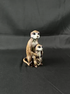 2006 Meerkat With Baby Safari Ltd Incredible Creatures 4” Hard Rubber Figure • $8.50