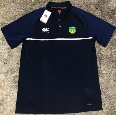 068 NWT Australia Kangaroos Rugby Footy Pro Dry Polo Senior Shirt CCC Mens XL • £30.40