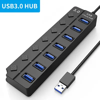$12.02 • Buy Hub Multiple PC Multi USB 4/7 Port USB High Speed Splitter Adapter 3.0/2.0