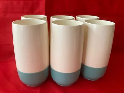 Retro Bopp-Decker Vacron - Set Of 6 Large Insulated Tumblers 7  Turquoise/White • $19.99