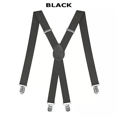 Men X-Shape Suspenders Elastic Strap Brace 3 Clips Adjustable Pants Brace TBN US • $5.75