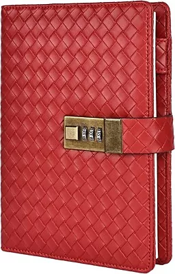 Leather Journal Diary With Lock Writing Sketching Boys Girl Red Gifts Xmas • $72.96