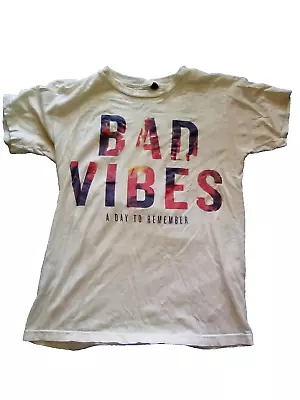 A Day To Remember Bad Vibes Double Sided White T-Shirt Size S • $20.99