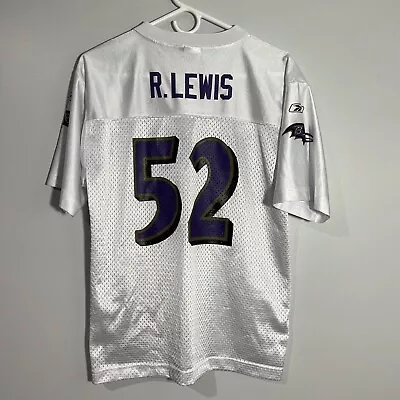 NFL Reebok Baltimore Ravens Ray Lewis White Football Jersey Youth Extra Large XL • $40