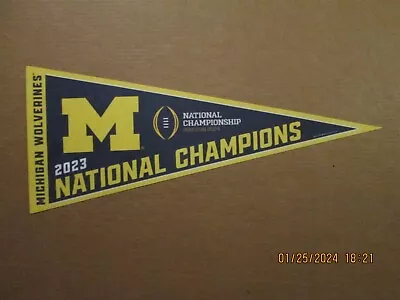 NCAA Michigan Wolverines Circa 2023 National Champions Team Logo Pennant • $20