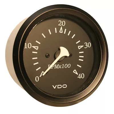 VDO Cockpit Marine 85MM (3-3/8 ) Diesel Tachometer - 4000 RPM - Black Dial/Bezel • $82.41