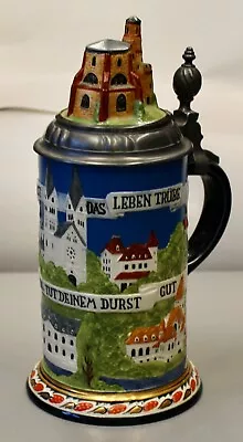 04/28.   Mettlach Villeroy & Boch 1976 Ltd. Ed. Castle Top W/City Lidded Stein • $69.95