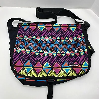 YAK PAK Rare Vintage 90s Retro Geometric Messenger Art Cross Body School Bag • $24.99