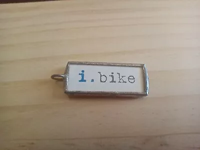 Handmade I.bike Pendant Glass And Solder • $22