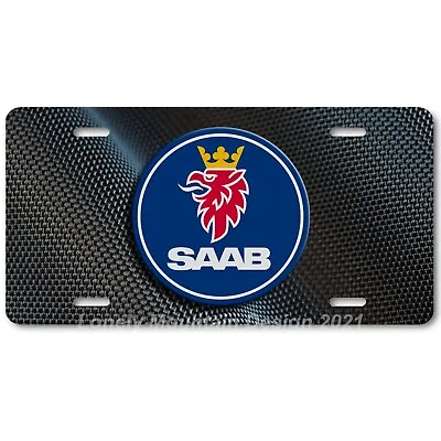 Saab Logo Inspired Art On Carbon FLAT Aluminum Novelty Auto License Tag Plate • $17.99