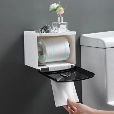 $23.83 • Buy Toilet Paper Holder Roll/Draw Paper Dispenser Tissue Box Shelf Storage Rack