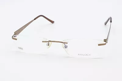 AIRLOCK SHATTERED 203 210 Brown Mosaic 50-18-135 Rimless Eyeglasses Frames O851 • $23.99