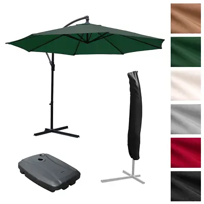 3m Garden Parasol Cantilever Large Sun Shade Patio Umbrella For Outdoor Dining • £128.95