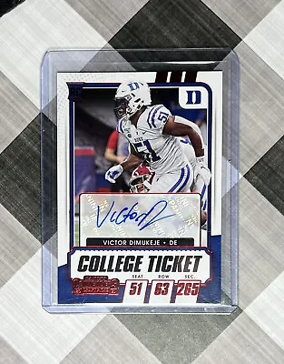 Victor Dimukeje 2021 Contenders Draft Picks College Ticket #317 Auto Red Foil • $5.52