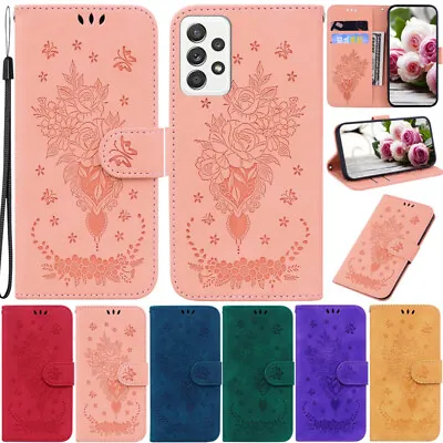 Butterfly Wallet Leather Flip Case Cover For Samsung S22 S20 S21 A51 A71 A12 A52 • $13.39