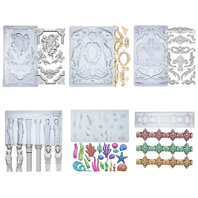 £12.99 • Buy Baroque Scroll Relief Silicone Fondant Moulds For Polyclay Air Dry Clay Plaster