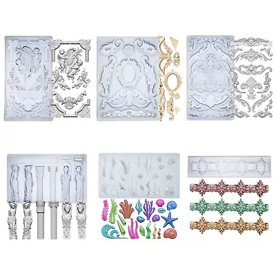 £12.99 • Buy Baroque Scroll Relief Silicone Fondant Moulds For Polyclay Air Dry Clay Plaster