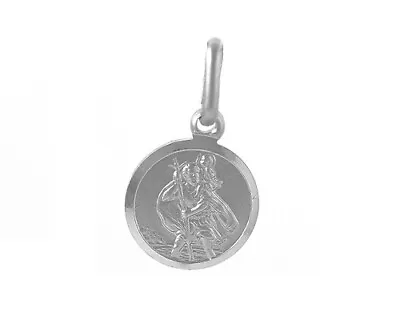 Solid 925 Sterling Silver 10mm (Small) Saint St Christopher Pendant No Chain • £8.95