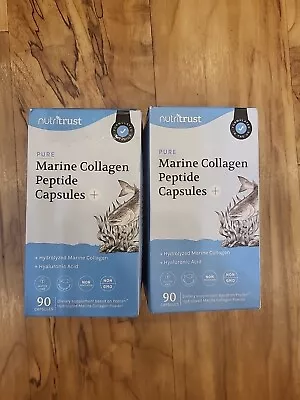 2 Pack Marine Collagen Peptide Capsules Supplement 90 Capsules (180 Total) • $17