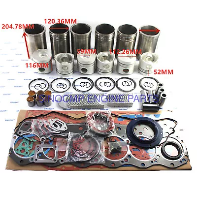 6D15 6D15T Engine Rebuild Kit For Mitsubishi Excavator Piston No.ME032870 • $1090.18