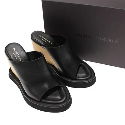 $247.49 • Buy Paloma Barcelo NWB Lana Wedge Platform Sandals Size 39 US 9 In Black/Tan
