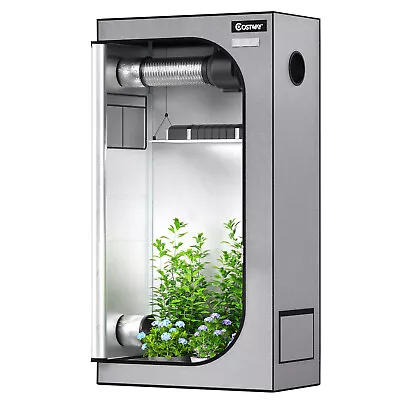 36 X20 X63  Mylar Hydroponic Grow Tent W/Observation Window & Floor Tray Gray • $74.95