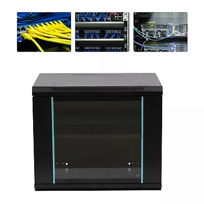 9U Server Cabinet Enclosure Rack Wall Mounted Server Data Cabinet 600*450*500mm • £97