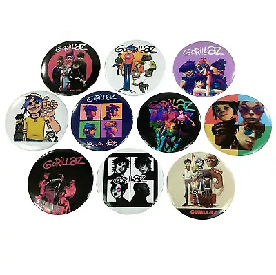 Lot Of 10 Gorillaz 2 1/4  Music Pins Buttons Pinbacks Murdoc Noodle Russell • $13.99