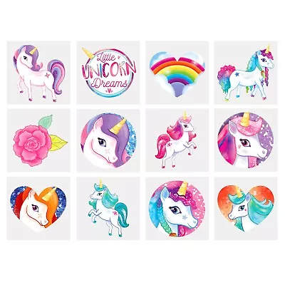 Kids Girls Cute Unicorn Temporary Tattoo Transfers Party Gift Loot Bag Filler • £1.29