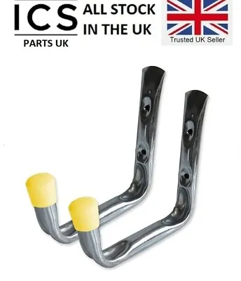 HANGING WALL HOOKS 2x Extra Large Ladder Strong Shed Tool Garage Bike Storage UK • £7.99