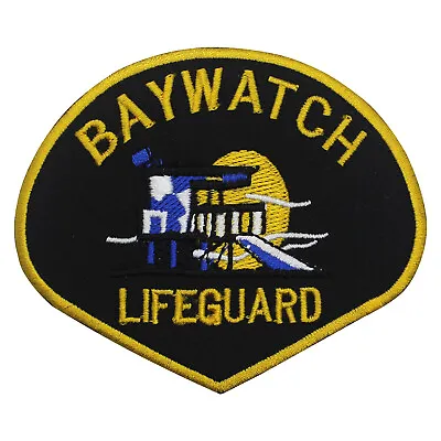 Baywatch Black Life Guard Embroidery Iron On Sew On Patch For Clothes 8x9.5cm • $8.56