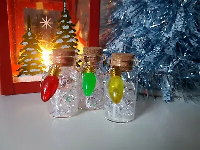 £3.45 • Buy Mini Glass Christmas Wish Bottle With Cork Lid In Organza Bag