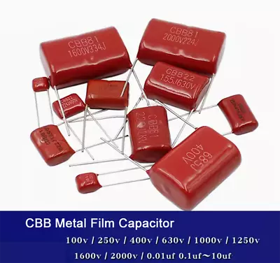 CBB Metal Film Capacitor 250/400/630/100v104J/224/474/475/105/225J 5Pcs 10Pcs • $4.19