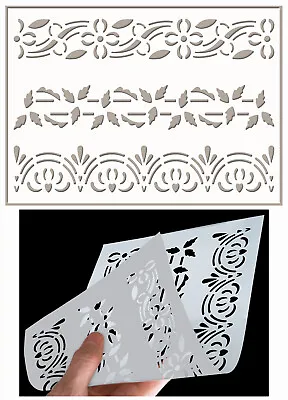 Border Lace Stencil Vintage Shabby Chic Wedding Cake Furniture Fabric Craft  BO8 • £4.99