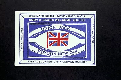 Matchbox Label Pub Union Jack Roydon Norfolk MI968 • £2.04