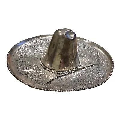 Decorative Mexican Sombrero Hat - Sterling Silver Mariachi Charro Hat • $150